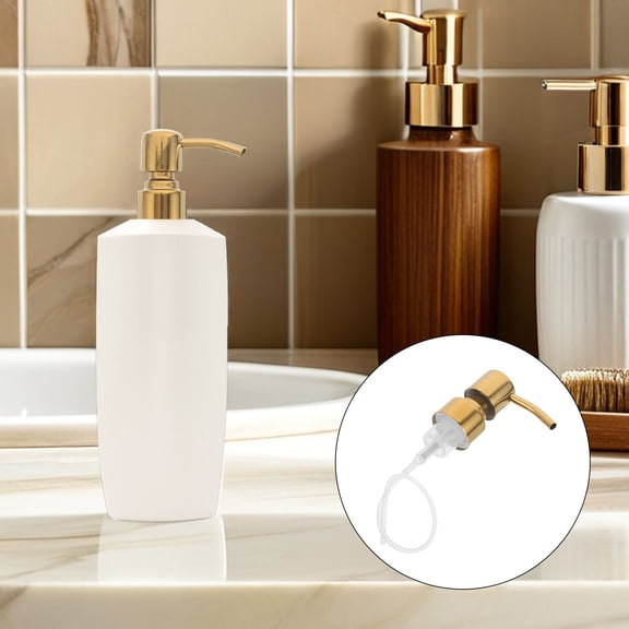ETHZZLE Foaming Soap Dispenser Pump Replacement with 28 400 Threaded Fit and Sleek Golden Design for Home Use