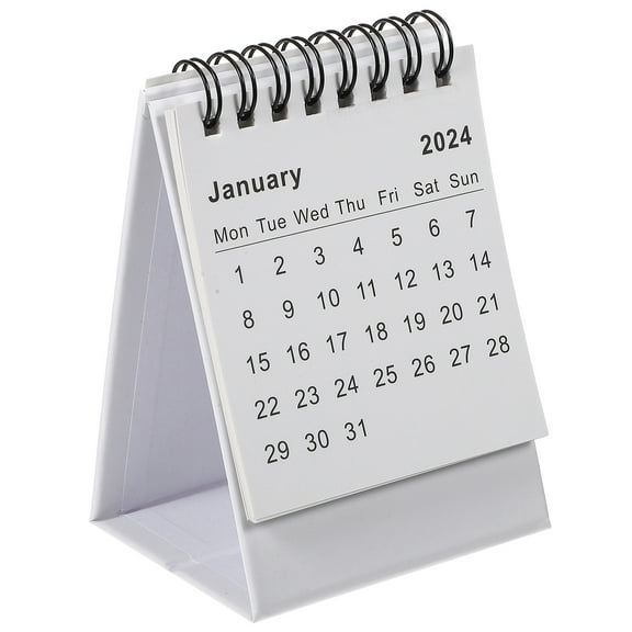 ETHZZLE 2024 Foldable Desk Calendar with White Paper, Stable Stand, and Convenient Note Space for Home and Office