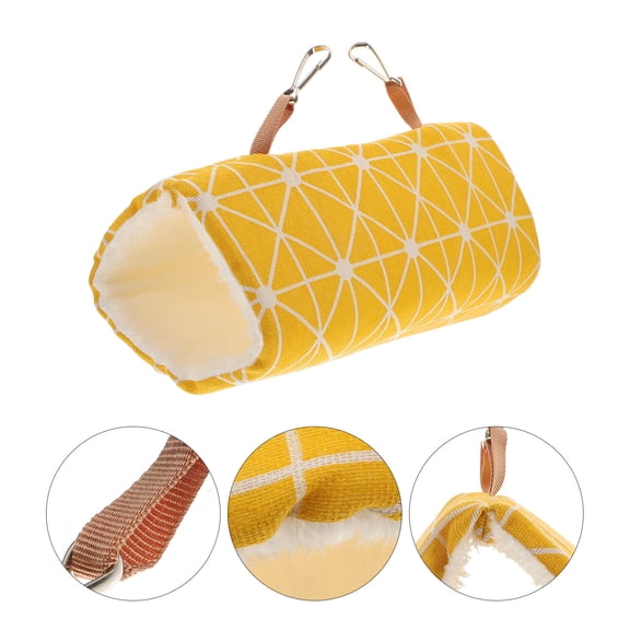 ETHZZLE Yellow Comfortable Pet Sleeping Bed Squirrel Guinea Pig Chinchilla Resting Tunnel