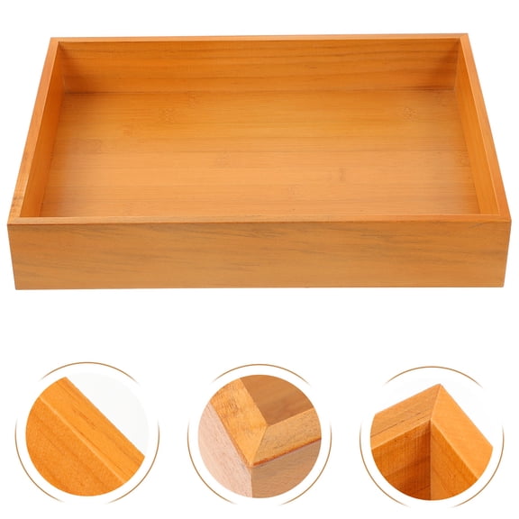 ETHZZLE Fruit Platter Rectangular Serving Tray Chocolate Bamboo 1Pack Friends Back to School