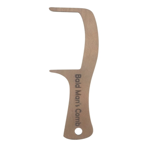 ETHZZLE Funny Wood Grooming Comb for Men Coffee Color Bald Hair Brush Prank and Hair Care