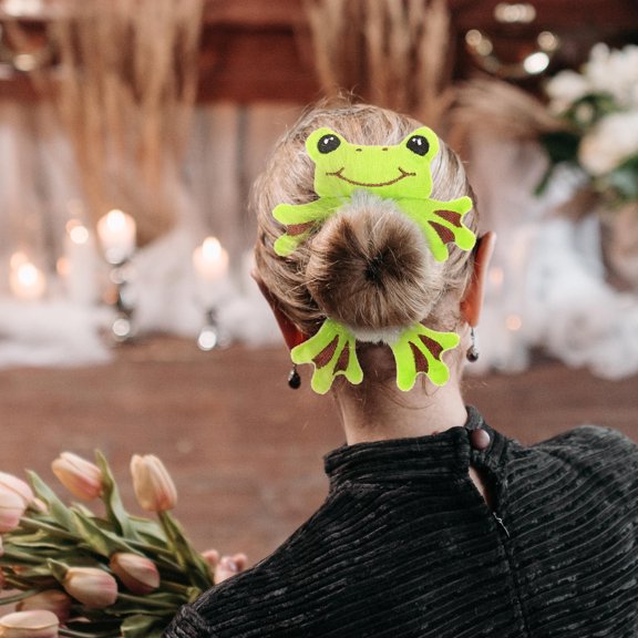 ETHZZLE Furry Plush Hair Band Adorable Hair Ties for Winter Use 4Pcs