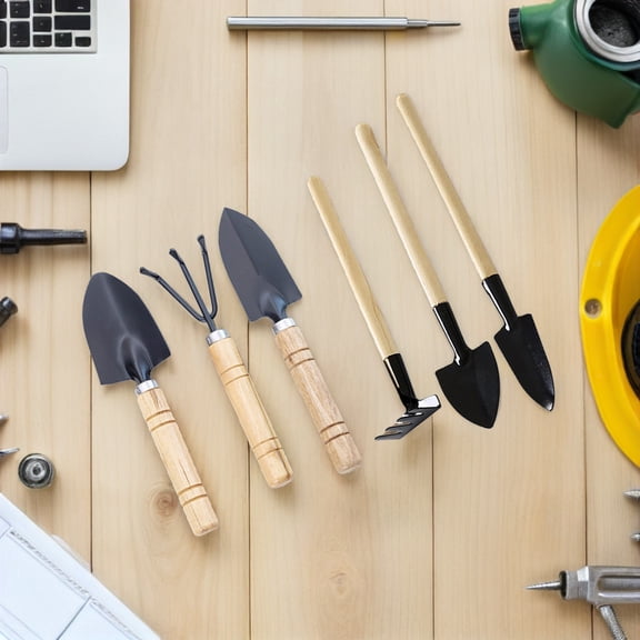 ETHZZLE 2Sets Garden Hand Tools with Metal Trowel and Rake for Planting Vegetables