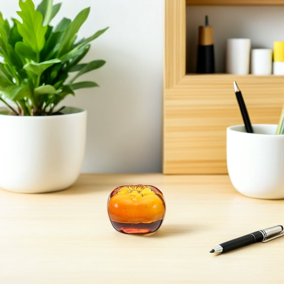ETHZZLE Orange Crystal Persimmon Paperweight Realistic Artistic Design for Decoration