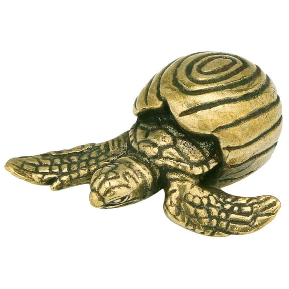 ETHZZLE Vintage Style Golden Brass Turtle Figurine Indoor Outdoor Decorative Adornment