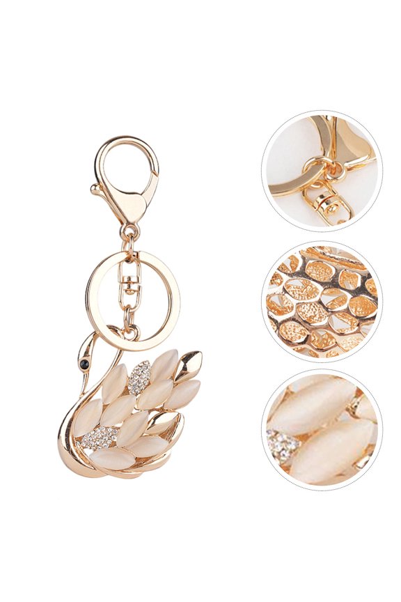 metal pendant key chain decorative swan keychains Zinc Alloy 1Pack