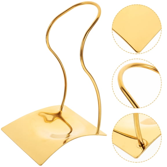 ETHZZLE Golden Stainless Steel Ladle Holder with Elegant Design for Kitchen Utensil Organization and Easy Access