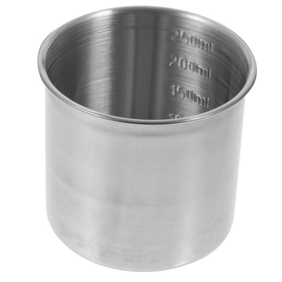 ETHZZLE Plated Silver Stainless Steel Measuring Cup with Clear Scale for Kitchen Baking and Cooking