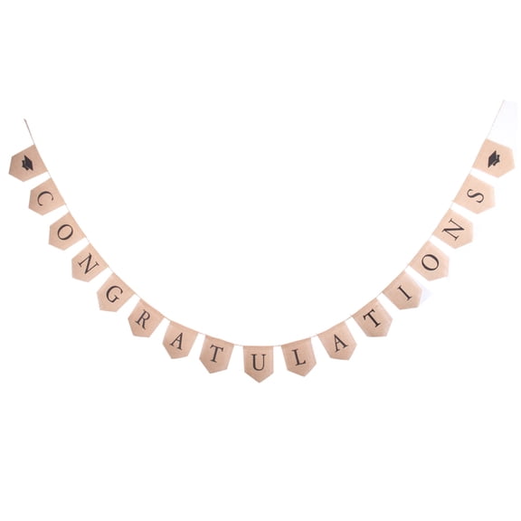 ETHZZLE Graduation Party Banner Burlap Bunting Multi Color Jute Flags on Twine