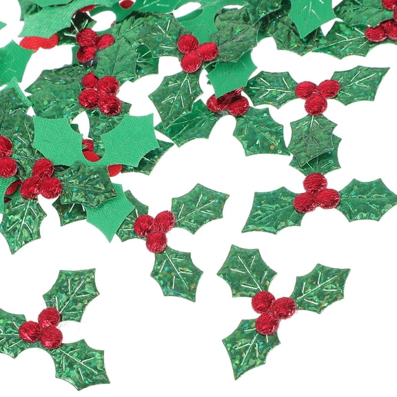 ETHZZLE Holly Berries Embellishments Green Christmas Decorations for Trees and Wreaths 100Pcs