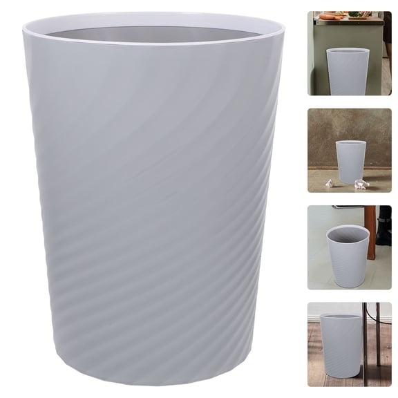 ETHZZLE Reusable Grey Plastic Wastebasket with Large Opening for Home