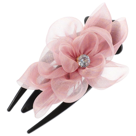 ETHZZLE Novelty Hair Clip Large Claw Clips for Girls Pink Fabric and Plastic 1 Pcs