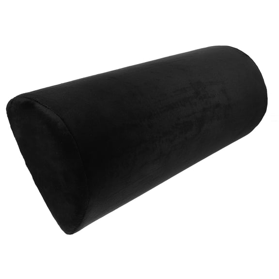 ETHZZLE Half Round Bolster Pillow Black Memory Foam Leg Support with Zipper Cover for Home and Travel