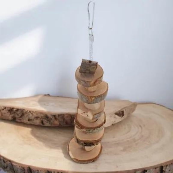 ETHZZLE Hamster Biting Toy Wooden Pet Bed Brown Unique Shapes Chewing 1 Set