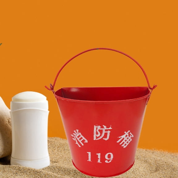 ETHZZLE Handheld Bucket Iron Practical Design Fire Emergency 1Set