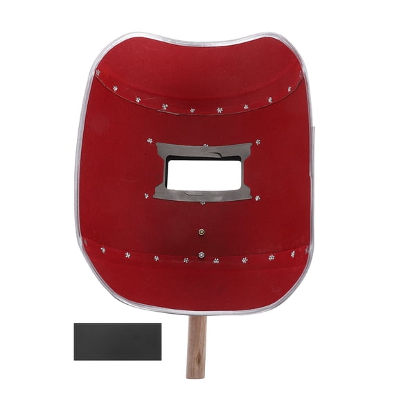 ETHZZLE Welding Mask Hand Held Handheld Welder Mask Aluminum Red High Transparency Lens 1Pcs