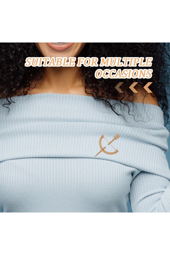 Handmade Wooden Bow Arrow Brooch Pin Rustic Wood Brooch Unique Small Bow Label Pin Cute Arrow Charm Clothes Decorative Pin Wood Brooch Pin