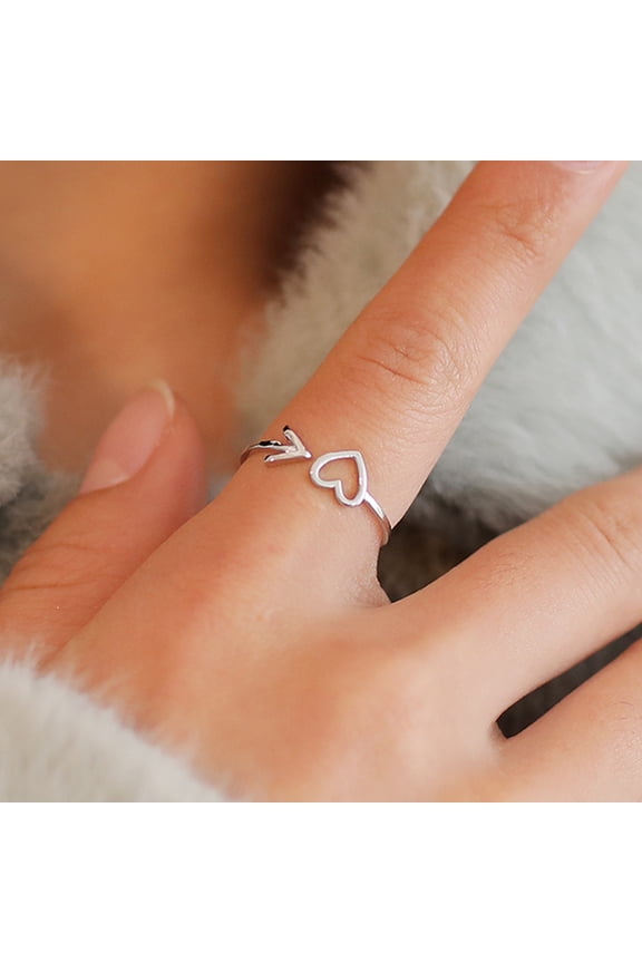 Dainty Rings for Women Heart Arrow Style Jewelry 1Pcs