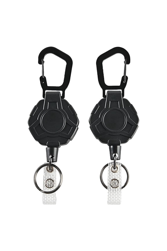 Key Holders Keychain Stainless Steel Black General Users Work 2Pcs