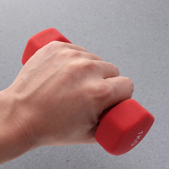 ETHZZLE Red Barbells for Yoga and Fitness with Comfortable Ergonomic Design