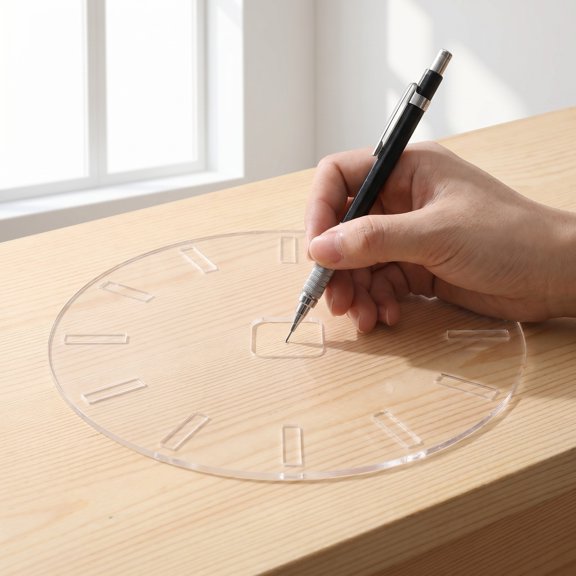 ETHZZLE Reusable Acrylic Clock Layout Template for Accurate Number Placement and Clock Movement Routing