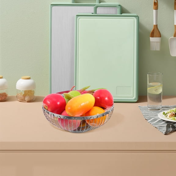 ETHZZLE Hollow Wire Design Vegetable Storage Basket Stainless Steel 1Pcs