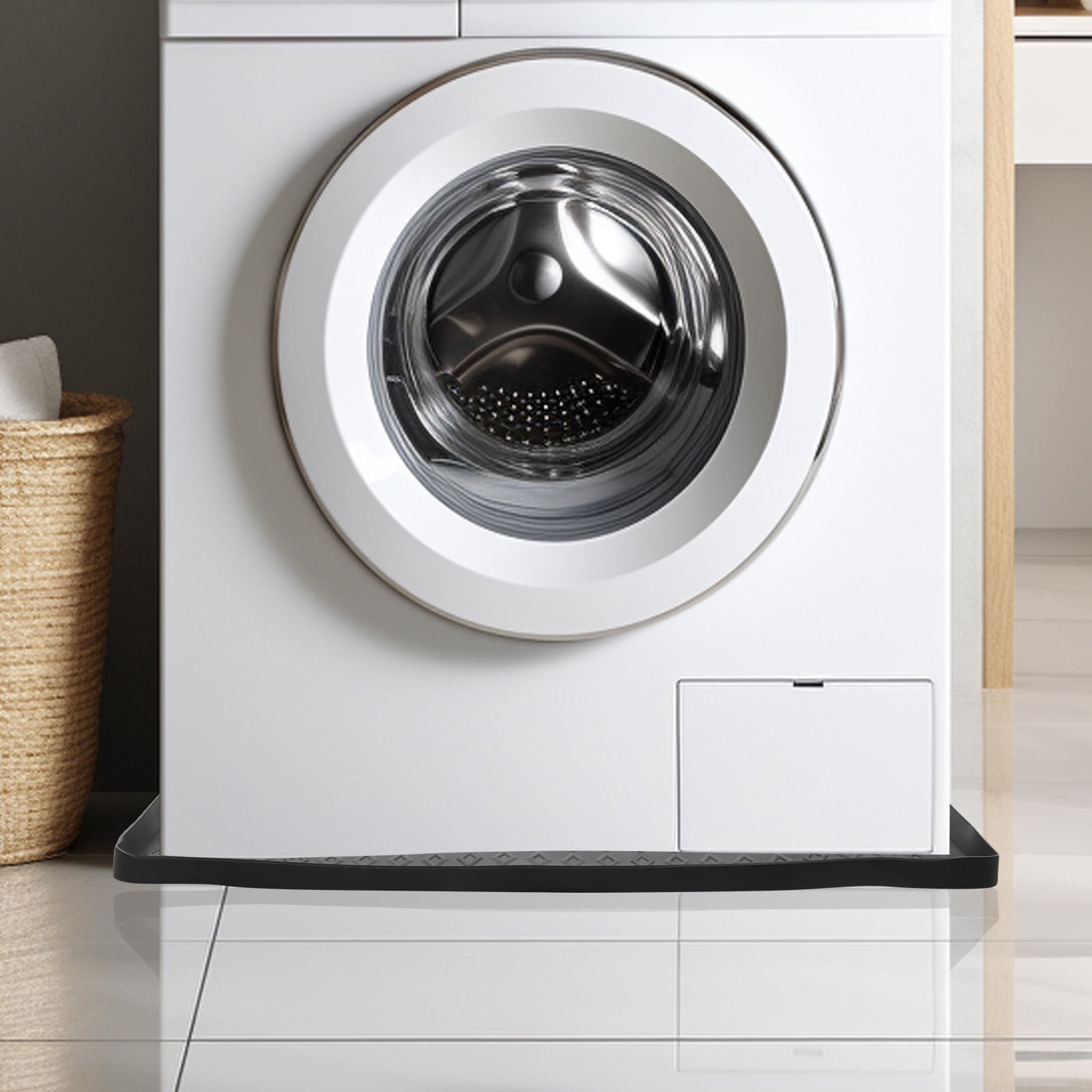 ETHZZLE Nonslip Silicone Protective Mat for Washer and Dryer, Black Laundry Room Floor Mat, and Water Resistant