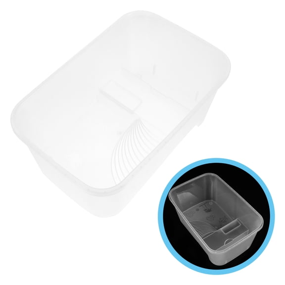 ETHZZLE Transparent Plastic Turtle Tank with Terrace Large Turtle Breeding Box for Pets