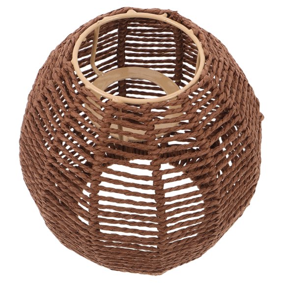 ETHZZLE Rustic Coffee Paper Rope Lampshade for Pendant Light and Floor Lamp with Soft Light Diffusion