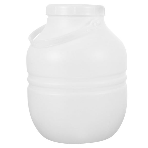 ETHZZLE White Plastic Pickle Jar, Airtight, Portable Handle, Dust-Proof, Home Use