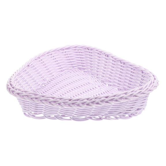 ETHZZLE Lavender Heart-Shaped Woven Storage Basket Bin for Hotel Use, 1 Piece