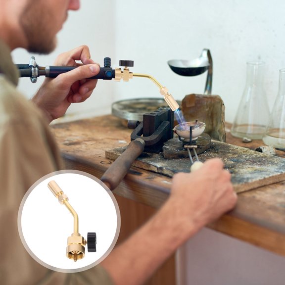ETHZZLE Household Portable Propane Welding Torch Brass Gas Torch Yellow for Heating and Melting Tasks