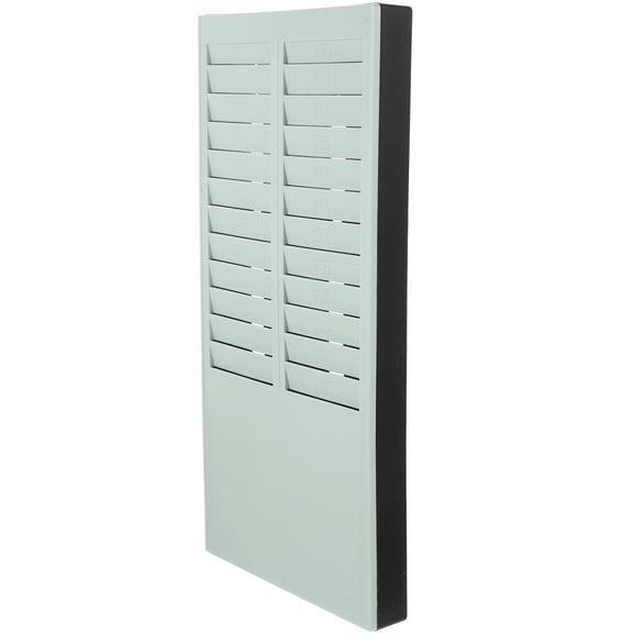 ETHZZLE Wall Mounted Grey Plastic Time Card Holder Rack for Office Attendance Cards Storage and Organization