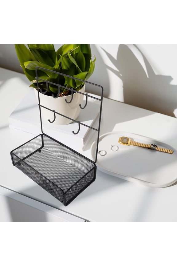 Black Wall-Mounted Iron Key Holder, Simple Design for Organized Key Storage, and Space-Saving, 1 Piece