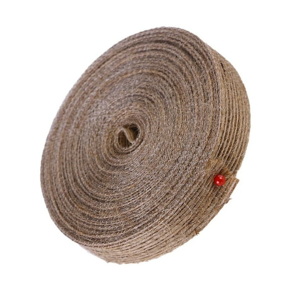 ETHZZLE Brown Jute Burlap Ribbon Webbing Twine for Weaving and Craft Embellishments