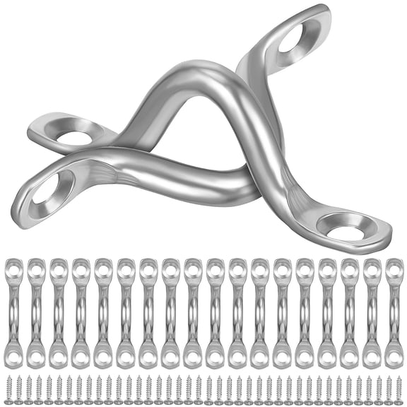 ETHZZLE 20Pcs Plated Silver Stainless Steel Kayak Deck Tie Down Anchor Handles Durable Hardware for Boats