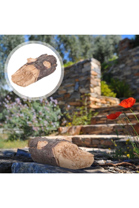 Outdoor Hidden Key Holder Garden Key Hider Stump Shaped 1Set