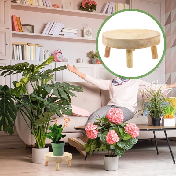 ETHZZLE Khaki Wooden Plant Stand for Indoor Potted Plant Display and Home Decor