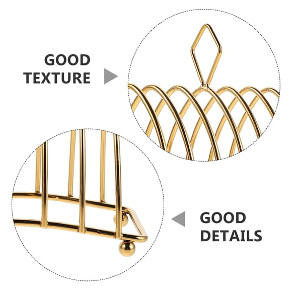 ETHZZLE Golden Stainless Steel Bread Display Stand for Kitchen Countertop Organizer