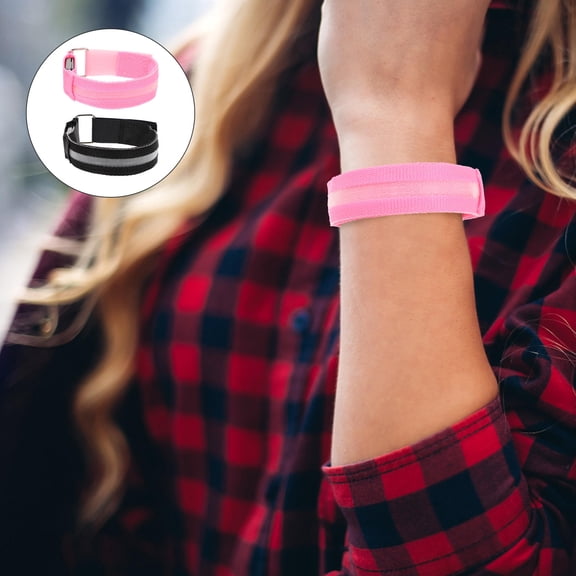 ETHZZLE 2Pcs Reflective LED Arm Band with Flashing Signal Light for Evening Running and Camping