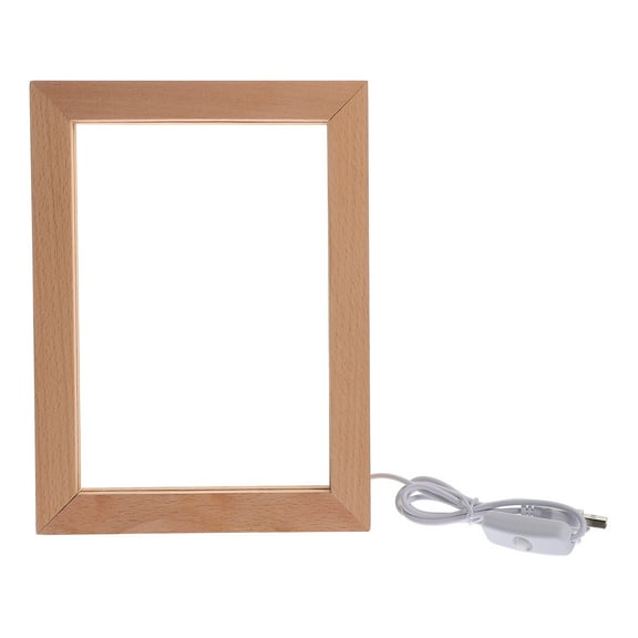 ETHZZLE LED Light Wood Picture Frame with Adjustable Brightness for Bedroom Display