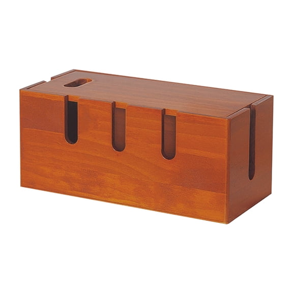 ETHZZLE Wooden Cable Organizer Box for Wire Hiding and Cord Management, 1 Set