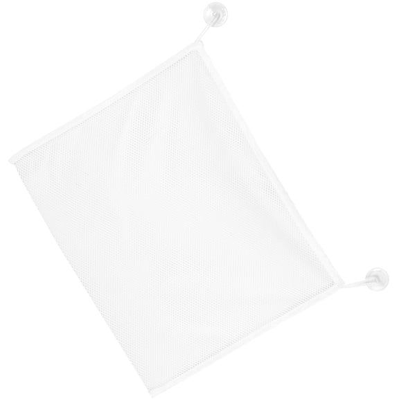 ETHZZLE Bath Toys Organizer Wall Hanging Bath Toy Storage Bag White Polyester 1 Set