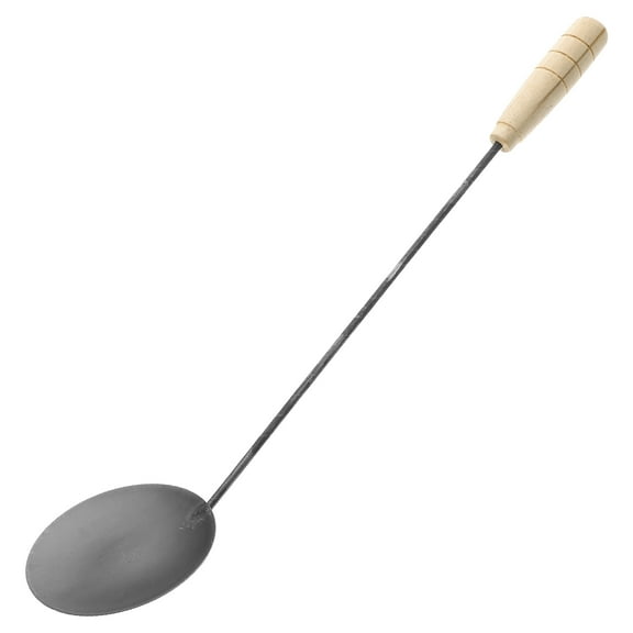 ETHZZLE Non Stick Grey Metal Spoon with Handle for Household Kitchen Frying and Cooking