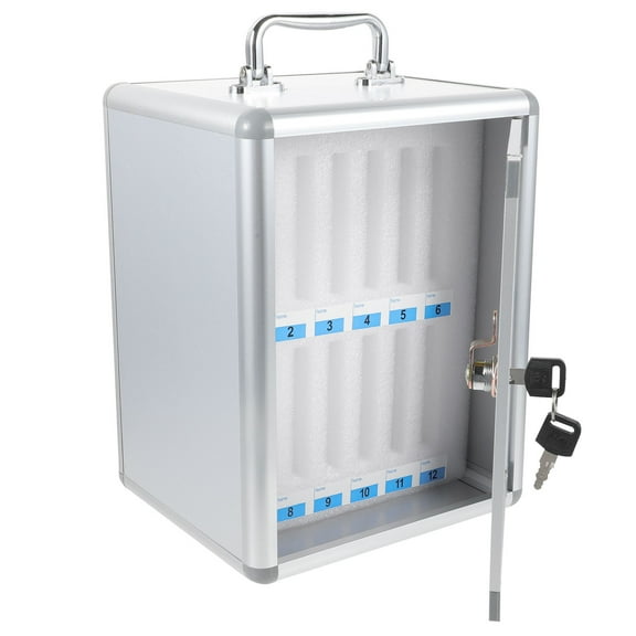 ETHZZLE Phone Storage Box with Handle Metal Cell Phone Organizer for Conference and Restaurant