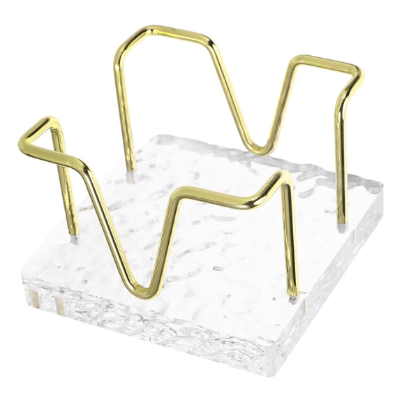 ETHZZLE Golden Desktop Note Holder with Stone-Textured Acrylic and Metal Wire for Office and Home Organization