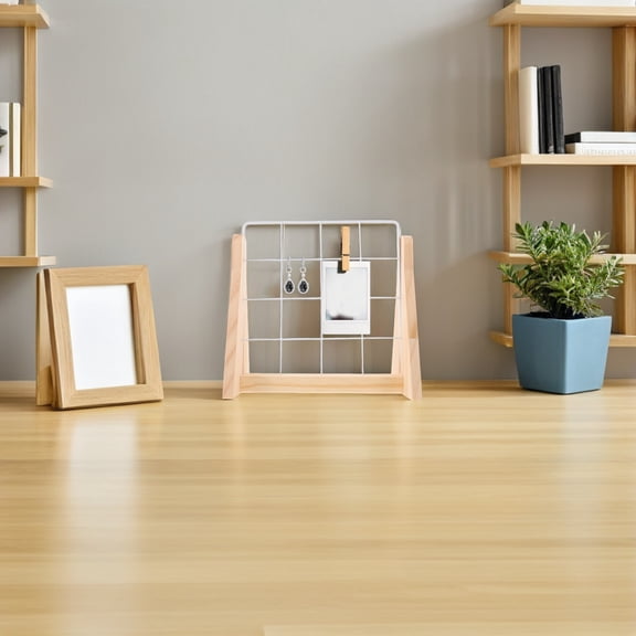 ETHZZLE Metal Wire Grid Photo Organizer - Desktop Display Stand with Wood Base - Grid Board for New Year Pictures Notes Jewelry and Holiday Decorations for Home Office Vendor
