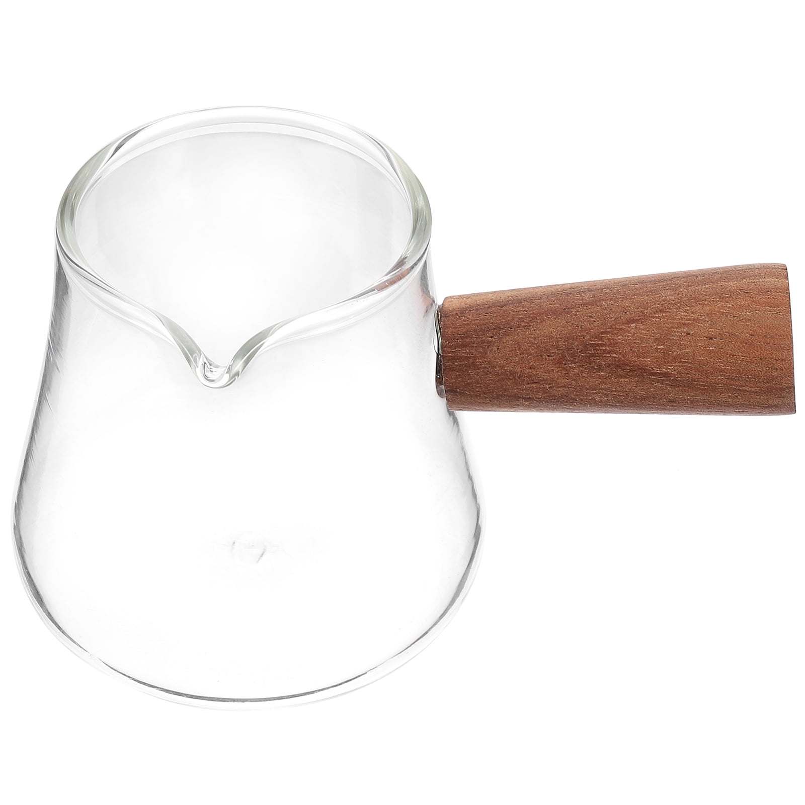 ETHZZLE Wood Handle Milk Creamer Pitcher Elegant Shape for Office Use ...