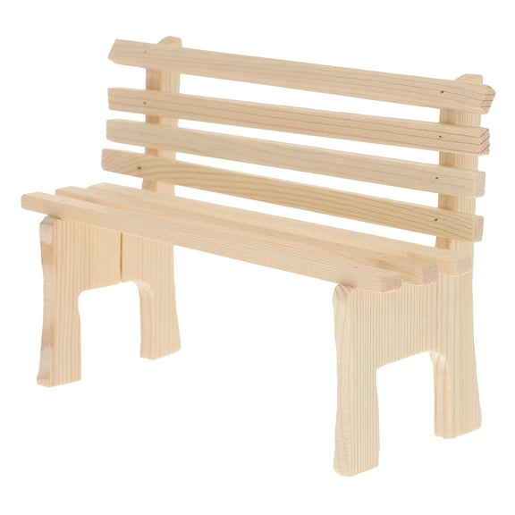 ETHZZLE Lifelike Dollhouse Bench Model Beige Premium Wood for Interior