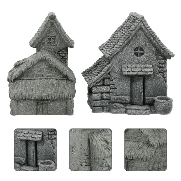 ETHZZLE Gardening Landscaping House Decor Light Grey Sandstone Elegant Rustic for Home Decor 2Pcs